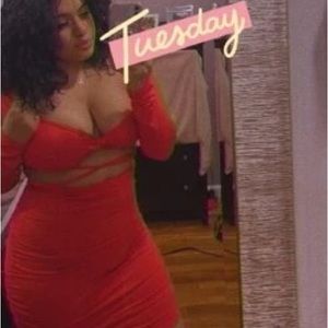 Shein Neon Red Front Lace Up Ruched Dress Size Medium